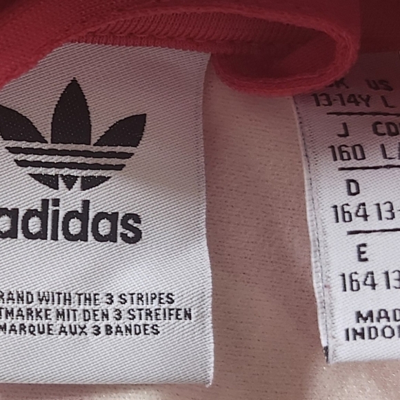 Adidas x Farm Rio Youth Girls L Red  Pink Floral Stripe Trefoil Zip Track Jacket - Picture 8 of 14